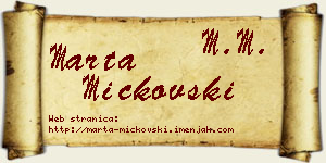 Marta Mickovski vizit kartica